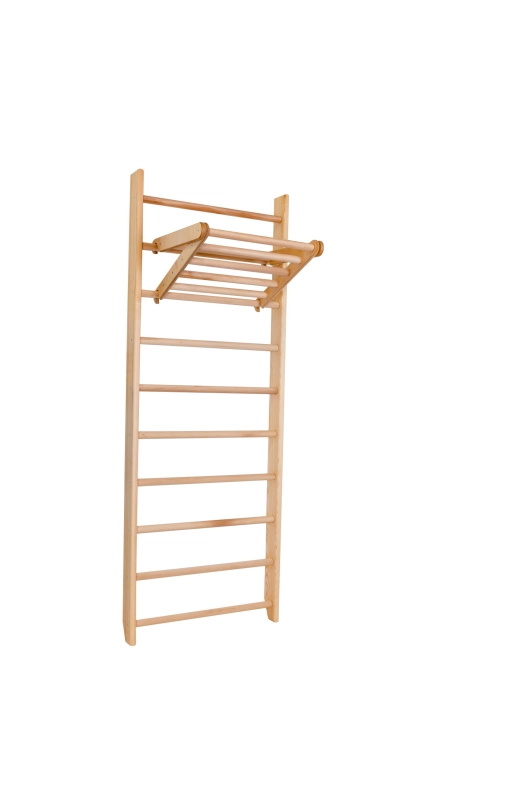Drewniany wysięgnik zamontowany na drabince COMBI Plus NaturalWood 220 cm – widok produktu