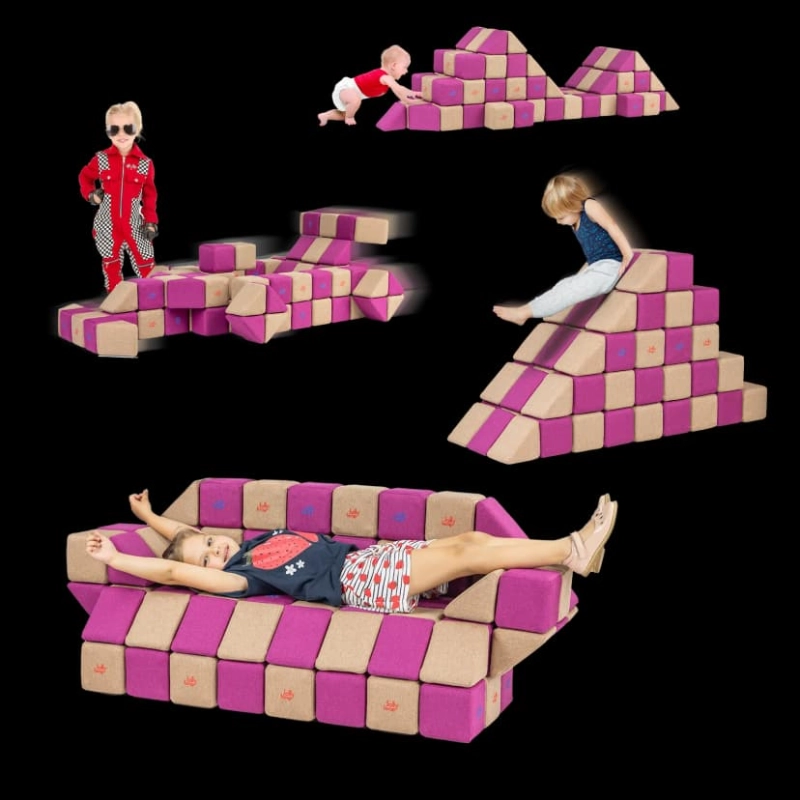 Basic + Extra JollyHeap - duże piankowe klocki magnetyczne do budowania