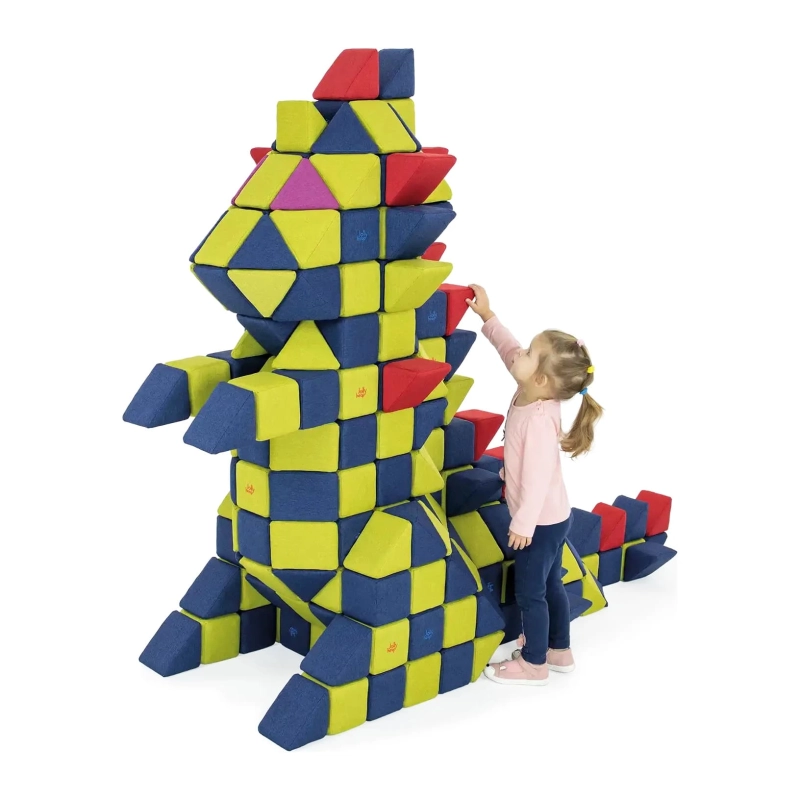 Zestaw klocków magnetycznych Fun JollyHeap – konstrukcja dinozaura z 300 dużych piankowych klocków.