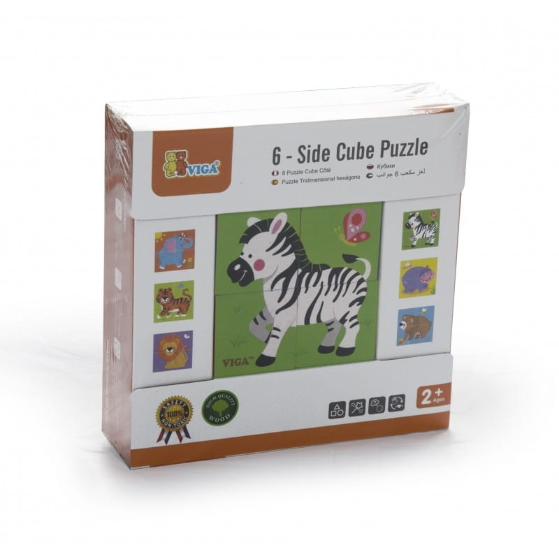 Viga Drewniana układanka Zoo Puzzle  4 klocki