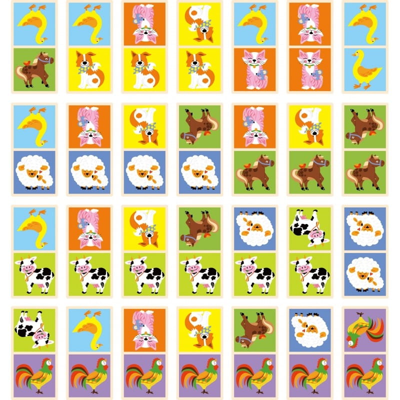 Drewniana gra Domino Farma Viga Toys 28 elementów