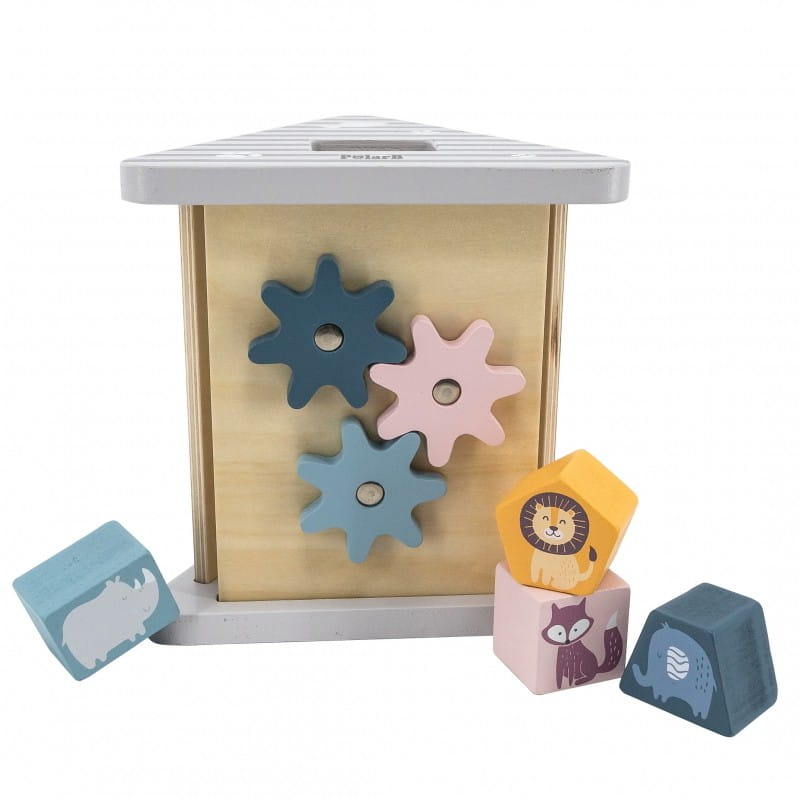 Viga PolarB Drewniany edukacyjny sorter z klockami piramida