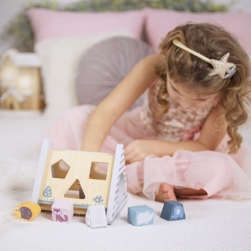 Viga PolarB Drewniany edukacyjny sorter z klockami piramida