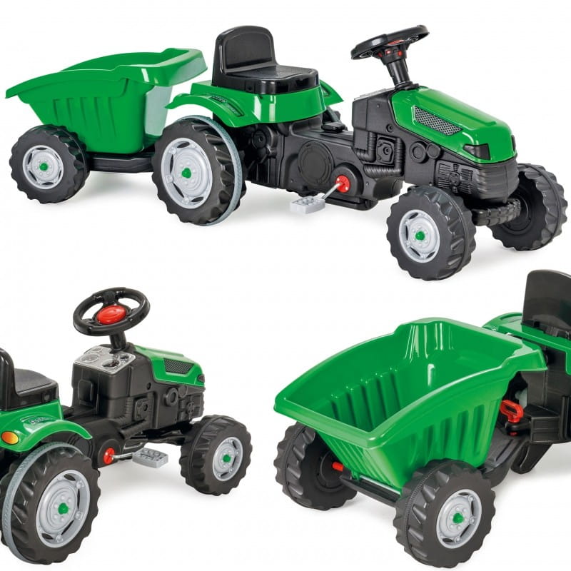 WOOPIE Traktor na Pedały Farmer GoTrac MAXI z Przyczepą Ciche Koła