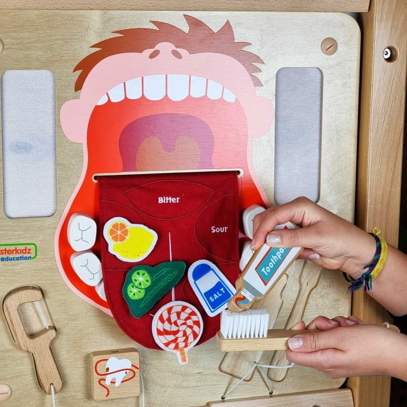 Edukacyjna Tablica Drewniana Masterkidz Higiena Jamy Ustnej