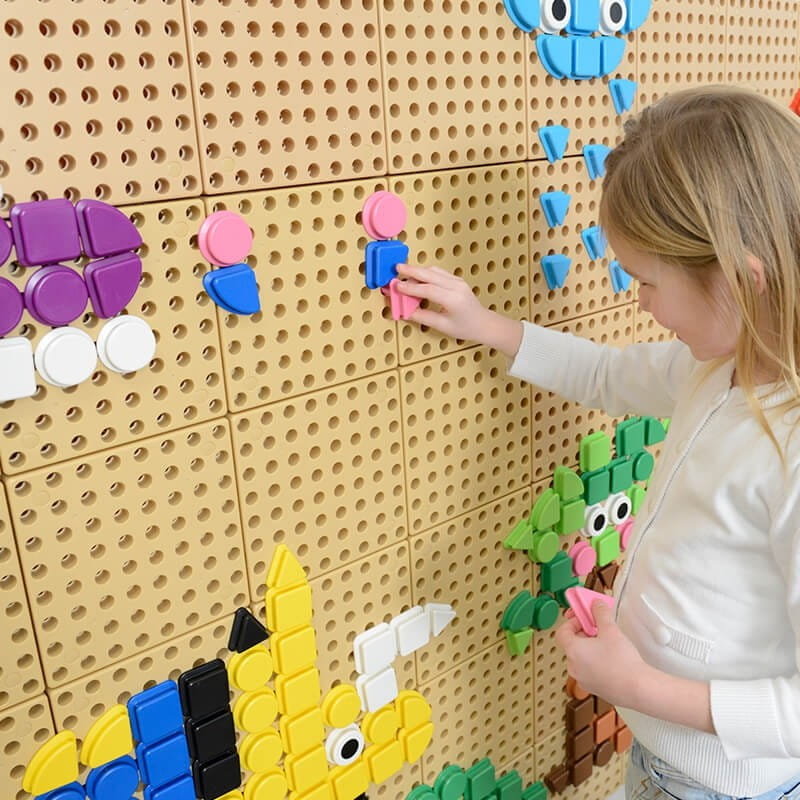 MASTERKIDZ Zestaw Kołeczki w kształcie figur geometrycznych 64szt do tablic STEM