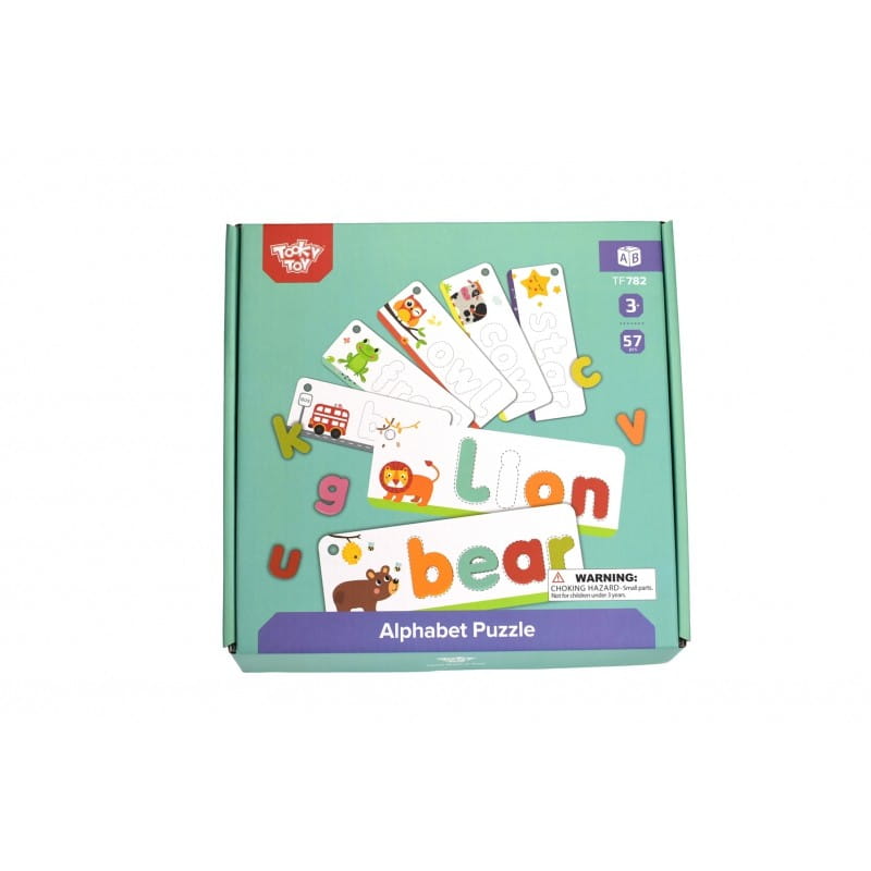 TOOKY TOY Puzzle Alfabet Nauka Literek Słów Zwierzątka 57 el.